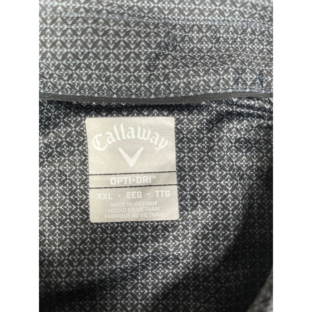 Callaway Opti Dri Mens XXL Geometric Print Golf Polo Shirt Short Sleeve - Picture 2 of 9
